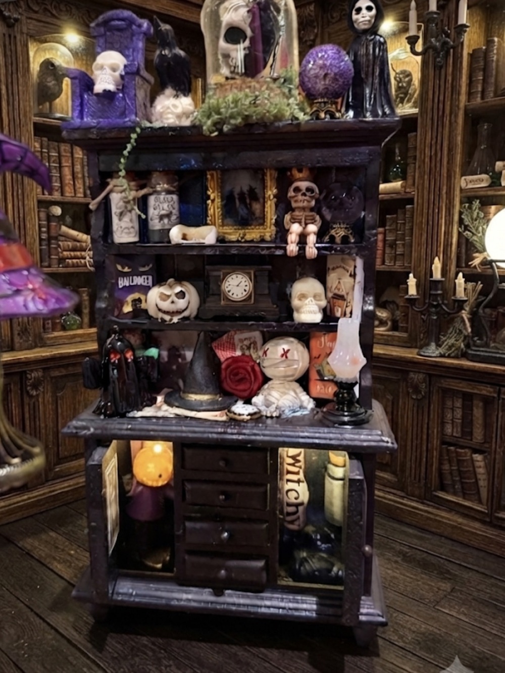 Dollhouse Mini Halloween Cabinet